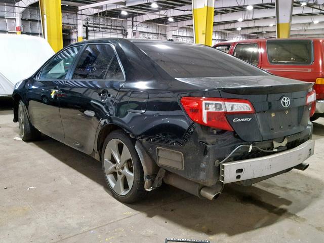 4T1BK1FK9CU013145 - 2012 TOYOTA CAMRY SE BLACK photo 3