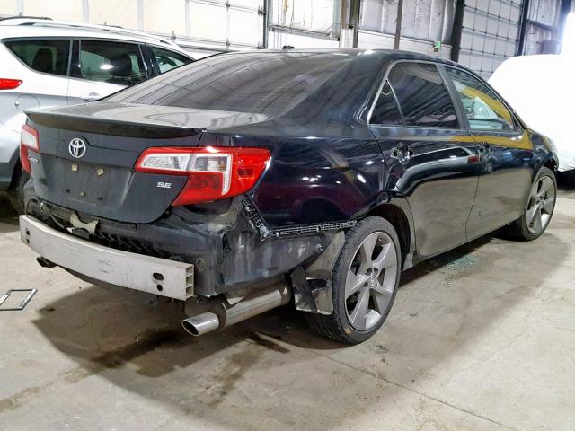 4T1BK1FK9CU013145 - 2012 TOYOTA CAMRY SE BLACK photo 4