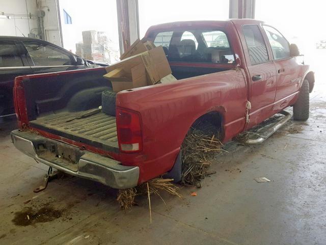 3D7KU28D04G161312 - 2004 DODGE RAM 2500 S წითელი ფოტო 4