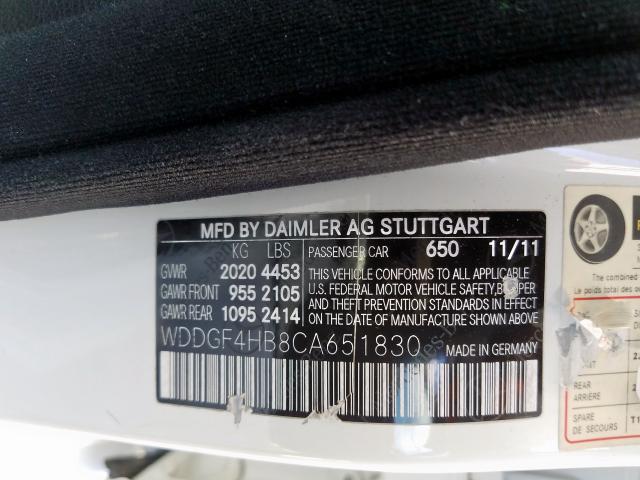 WDDGF4HB8CA651830 - 2012 MERCEDES-BENZ C 250  photo 10