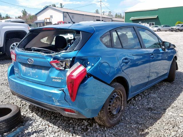 4S3GTAA67H1729603 - 2017 SUBARU IMPREZA BLUE photo 4