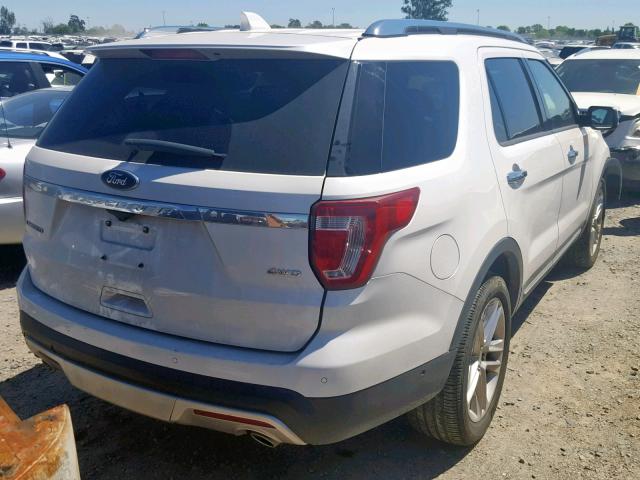 1FM5K8F85GGC35065 - 2016 FORD EXPLORER L WHITE photo 4