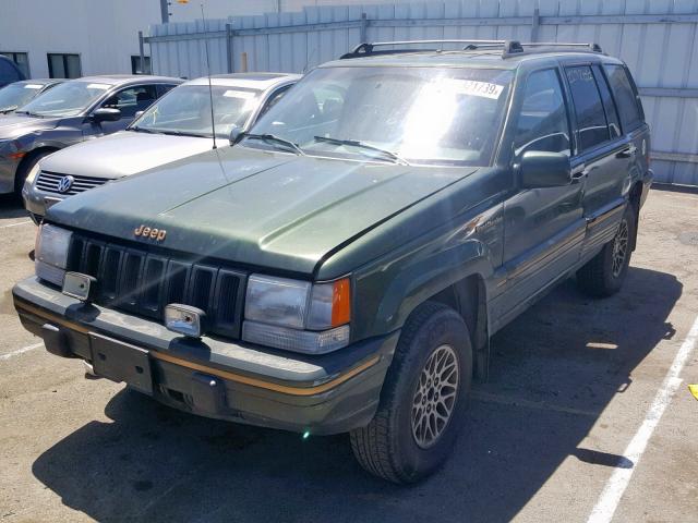 1J4GZ78Y2SC510501 - 1995 JEEP GRAND CHER GREEN photo 2