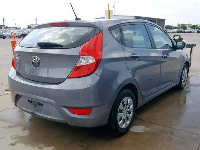 KMHCT5AE2FU211886 - 2015 HYUNDAI ACCENT GS GRAY photo 4