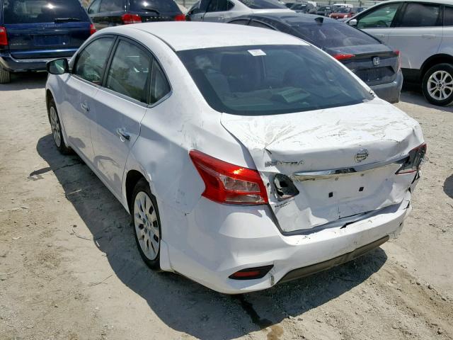 3N1AB7AP1HY313114 - 2017 NISSAN SENTRA S WHITE photo 3