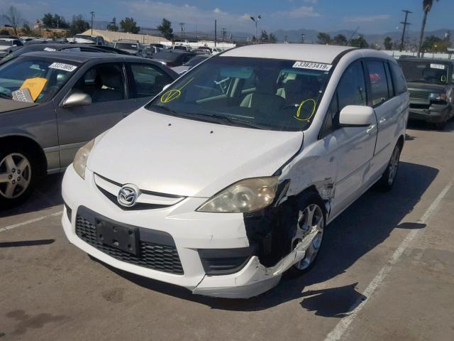 JM1CR29L390358590 - 2009 MAZDA 5 WHITE photo 2