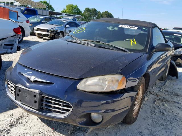 1C3EL55T13N572817 - 2003 CHRYSLER SEBRING LX BLUE photo 2