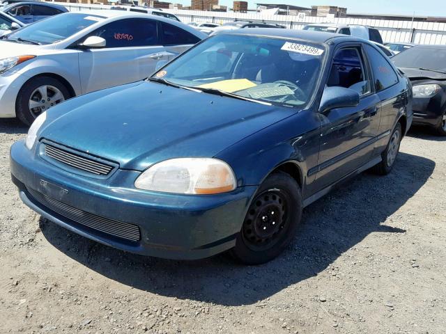 1HGEJ6220VL064423 - 1997 HONDA CIVIC DX GREEN photo 2