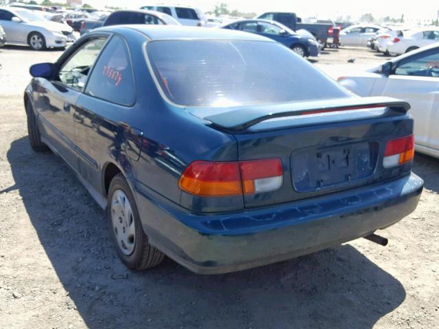 1HGEJ6220VL064423 - 1997 HONDA CIVIC DX GREEN photo 3