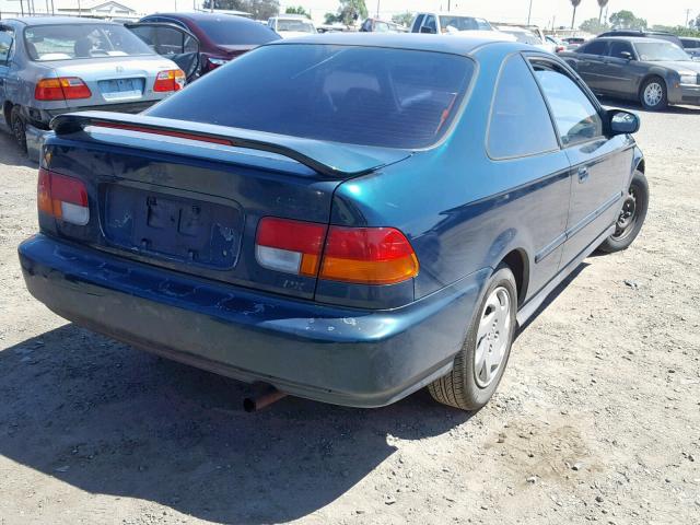 1HGEJ6220VL064423 - 1997 HONDA CIVIC DX GREEN photo 4