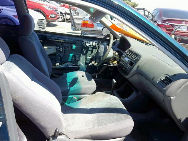 1HGEJ6220VL064423 - 1997 HONDA CIVIC DX GREEN photo 5