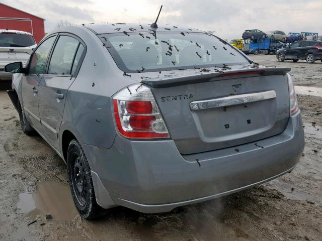 3N1AB6APXCL662112 - 2012 NISSAN SENTRA 2.0 GRAY photo 3