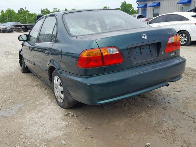 JHMEJ6627YS006908 - 2000 HONDA CIVIC DX GREEN photo 3