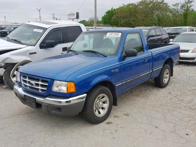 1FTYR10U31PB22202 - 2001 FORD RANGER BLUE photo 2