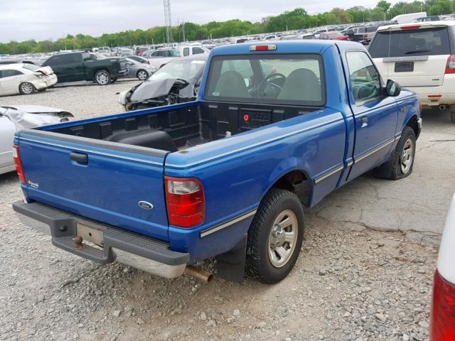 1FTYR10U31PB22202 - 2001 FORD RANGER BLUE photo 4