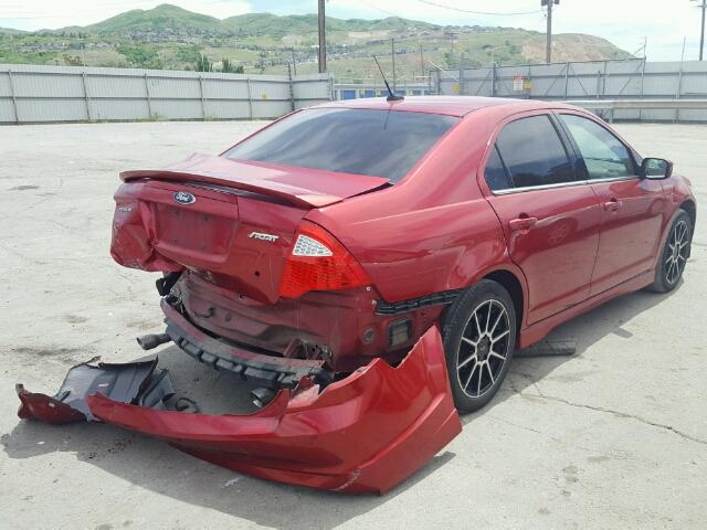 3FAHP0KC4BR184759 - 2011 FORD FUSION SPO RED photo 4