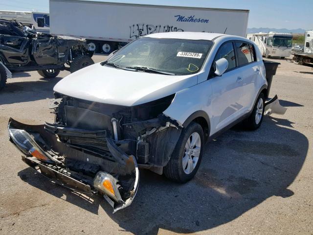 KNDPB3A21D7422057 - 2013 KIA SPORTAGE B WHITE photo 2