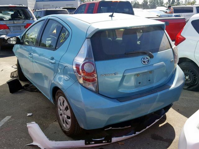 JTDKDTB31D1033031 - 2013 TOYOTA PRIUS C BLUE photo 3