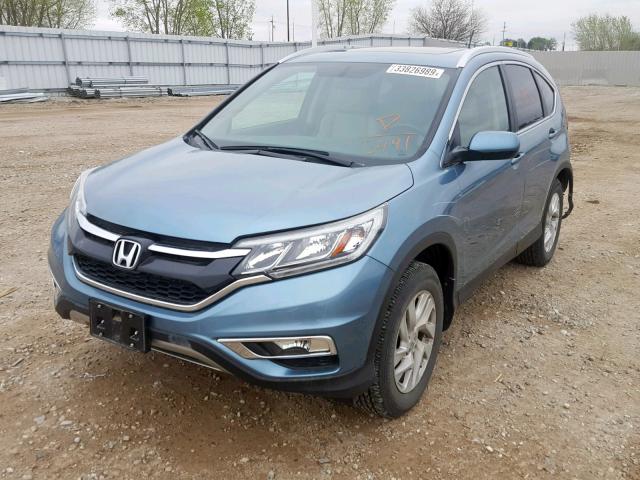 2HKRM4H7XGH625491 - 2016 HONDA CR-V EXL BLUE photo 2