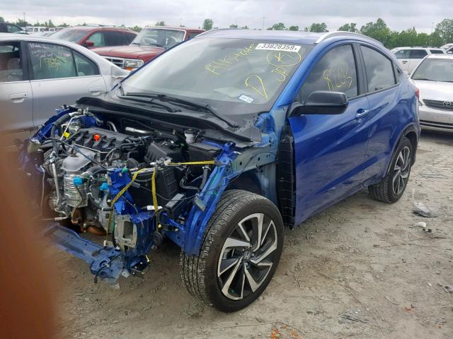 3CZRU5H18KG700993 - 2019 HONDA HR-V SPORT BLUE photo 2