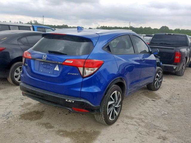 3CZRU5H18KG700993 - 2019 HONDA HR-V SPORT BLUE photo 4