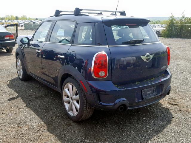 WMWZC5C52BWL54408 - 2011 MINI COOPER S C BLUE photo 3