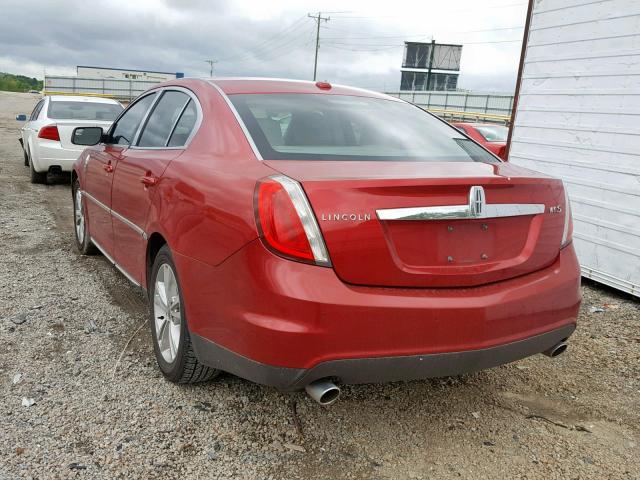 1LNHL9DR3BG604817 - 2011 LINCOLN MKS BURGUNDY photo 3