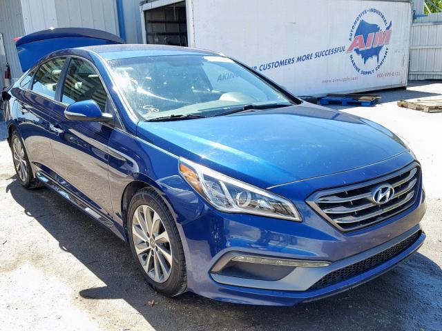 5NPE34AF7FH192083 - 2015 HYUNDAI SONATA SPO BLUE photo 1