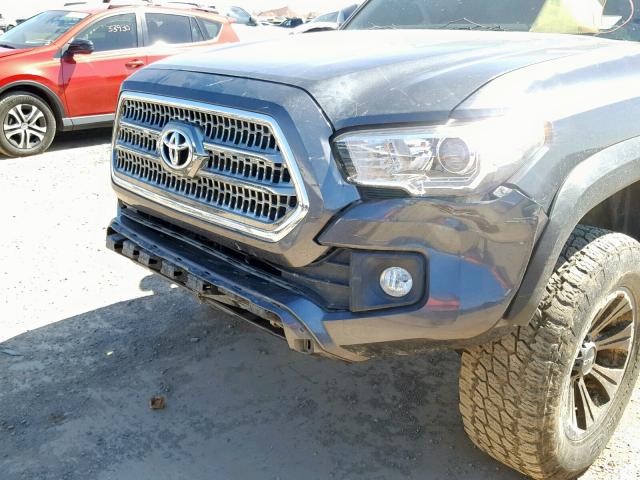 3TMCZ5ANXHM078899 - 2017 TOYOTA TACOMA DOU CHARCOAL photo 9