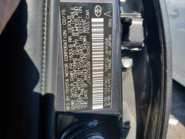 JTDKDTB38F1090507 - 2015 TOYOTA PRIUS C GRAY photo 10