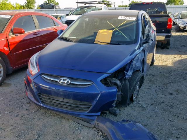 KMHCT4AE8GU014166 - 2016 HYUNDAI ACCENT SE BLUE photo 2