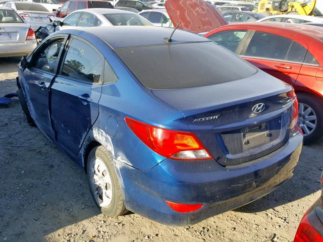 KMHCT4AE8GU014166 - 2016 HYUNDAI ACCENT SE BLUE photo 3