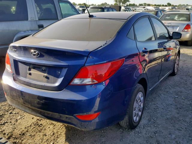 KMHCT4AE8GU014166 - 2016 HYUNDAI ACCENT SE BLUE photo 4