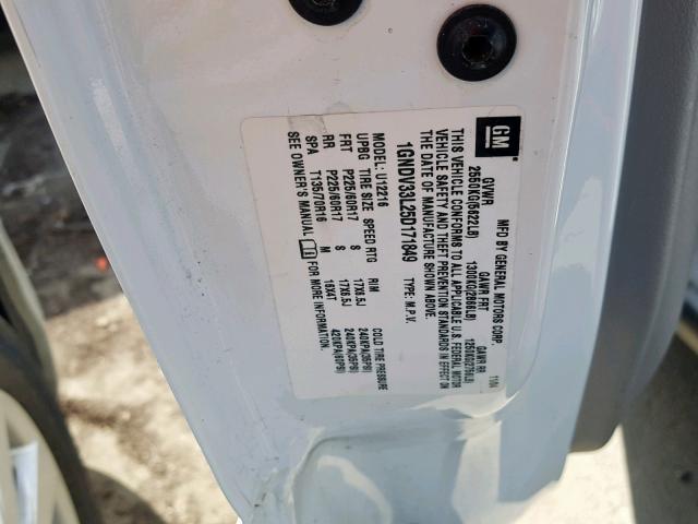 1GNDV33L25D171849 - 2005 CHEVROLET UPLANDER L 白色 照片 10