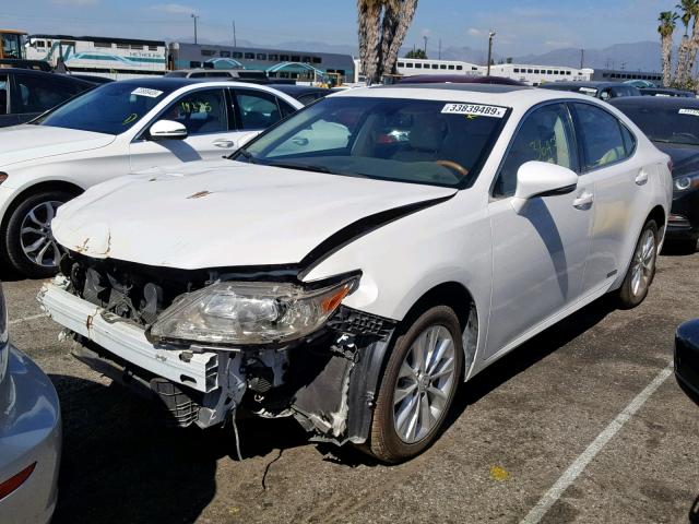 JTHBW1GG0E2050410 - 2014 LEXUS ES 300H WHITE photo 2