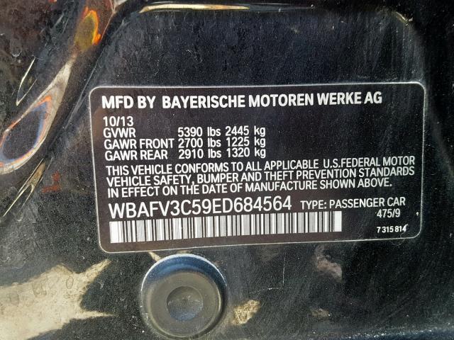 WBAFV3C59ED684564 - 2014 BMW 535 D BLACK photo 10