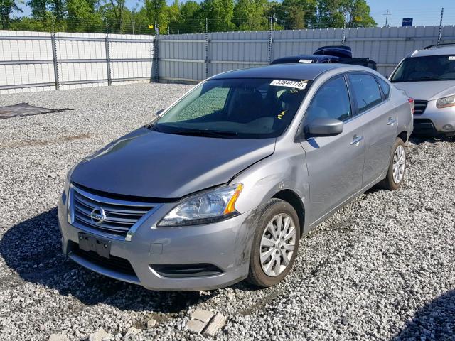 3N1AB7AP7EY256493 - 2014 NISSAN SENTRA S GRAY photo 2