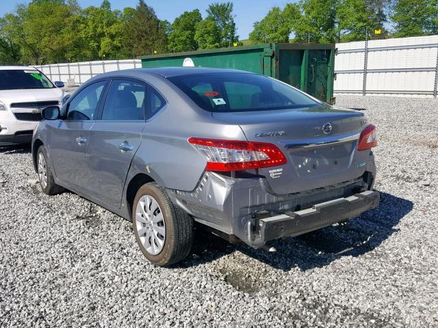 3N1AB7AP7EY256493 - 2014 NISSAN SENTRA S GRAY photo 3