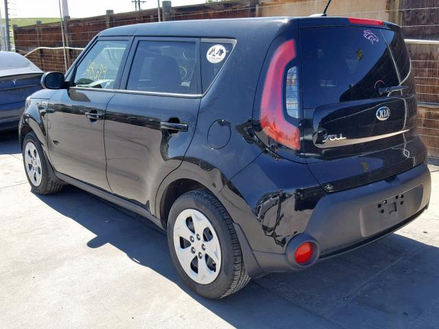 KNDJN2A22F7210956 - 2015 KIA SOUL BLACK photo 3