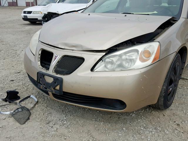 1G2ZF58B474143002 - 2007 PONTIAC G6 VALUE L GOLD photo 9