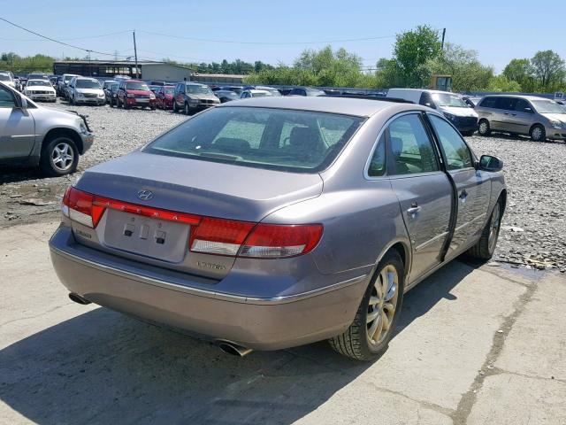 KMHFC46F97A161838 - 2007 HYUNDAI AZERA SE GRAY photo 4