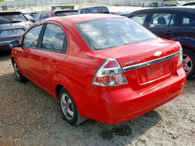 KL1TD56637B175018 - 2007 CHEVROLET AVEO BASE RED photo 3