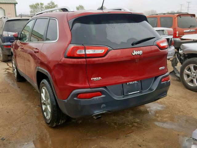 1C4PJLCB1FW572890 - 2015 JEEP CHEROKEE L RED photo 3