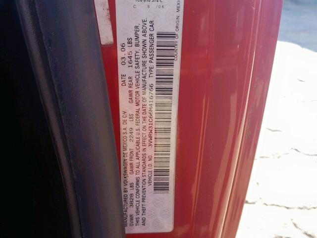 3VWRW31C66M416766 - 2006 VOLKSWAGEN NEW BEETLE Qırmızı foto 10