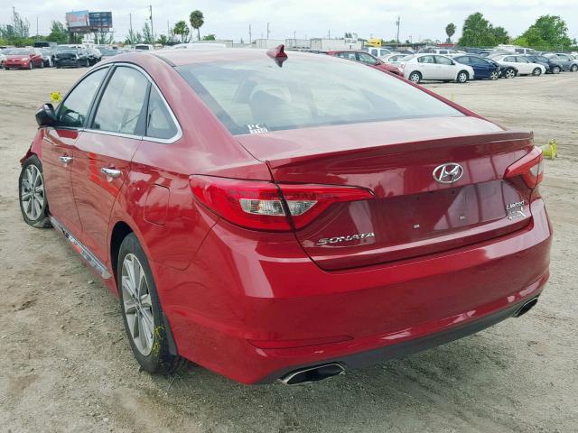 5NPE34AF0HH487416 - 2017 HYUNDAI SONATA SPO RED photo 3