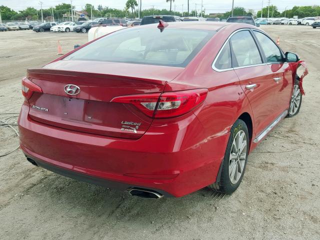 5NPE34AF0HH487416 - 2017 HYUNDAI SONATA SPO RED photo 4