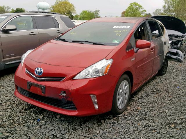 JTDZN3EU9C3136569 - 2012 TOYOTA PRIUS V RED photo 2