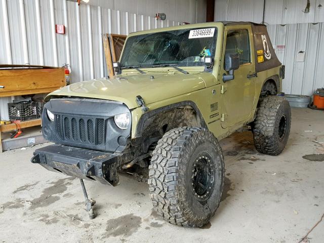 1C4AJWAGXDL666206 - 2013 JEEP WRANGLER S GREEN photo 2