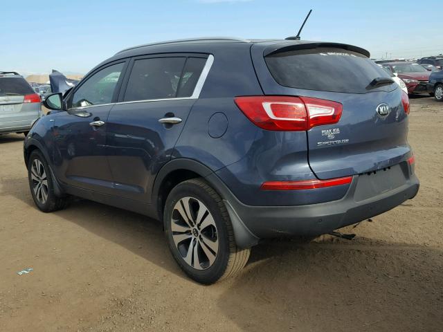 KNDPCCA22D7458322 - 2013 KIA SPORTAGE E BLUE photo 3