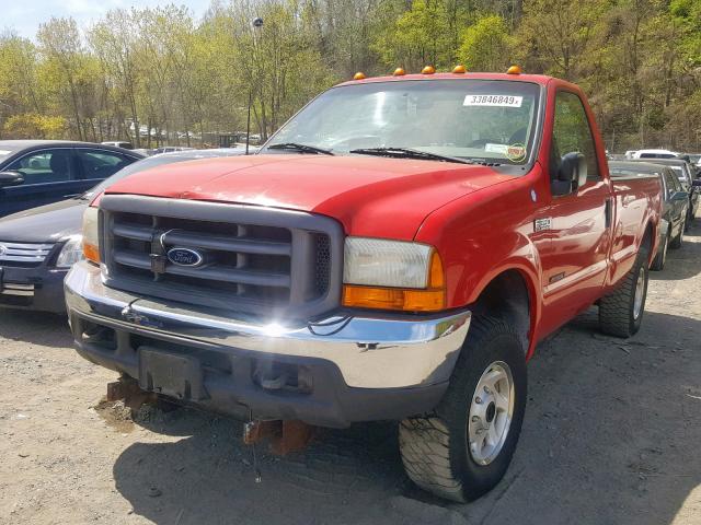 1FTSF31F5YEB27336 - 2000 FORD F350 SRW S RED photo 2